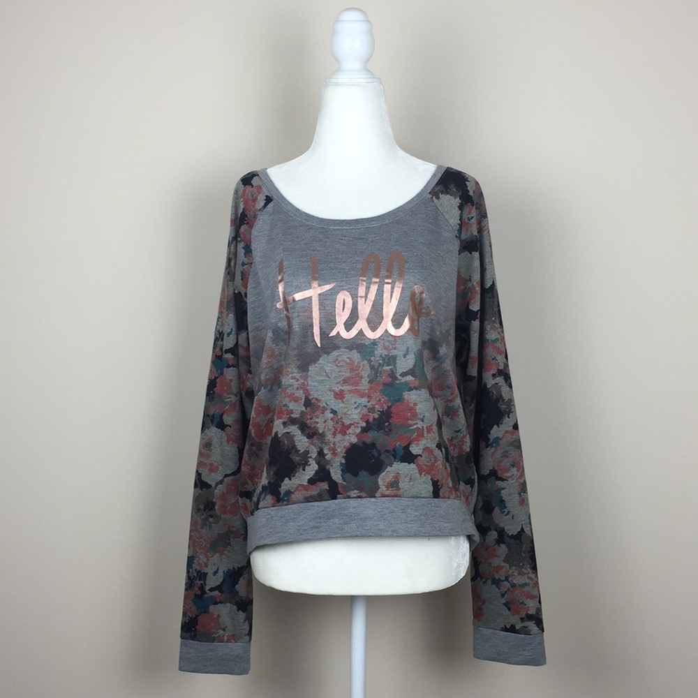 Mason + Mackenzie - Floral "Hello" Sweatshirt